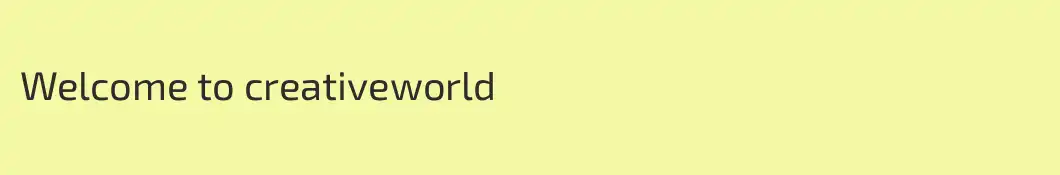 Welcome to creativeworld